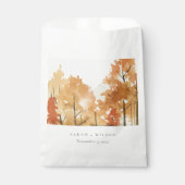 Rust Orange Yellow Herbst Herbstbaum Hochzeit Geschenktütchen (Vorderseite)