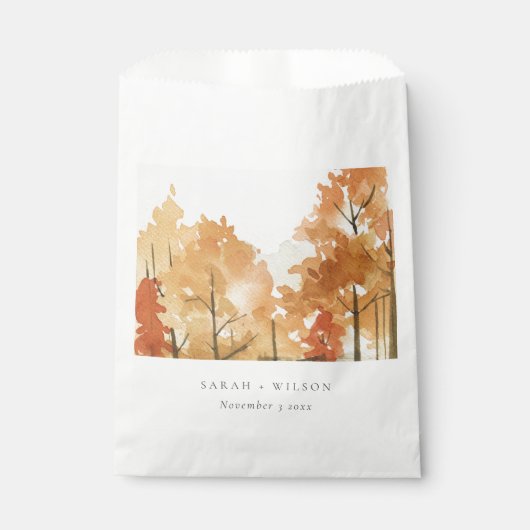 Rust Orange Yellow Herbst Herbstbaum Hochzeit Geschenktütchen (Vorderseite)
