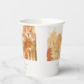Rust Orange Yellow Herbst Herbstbaum Hochzeit Pappbecher (Links)