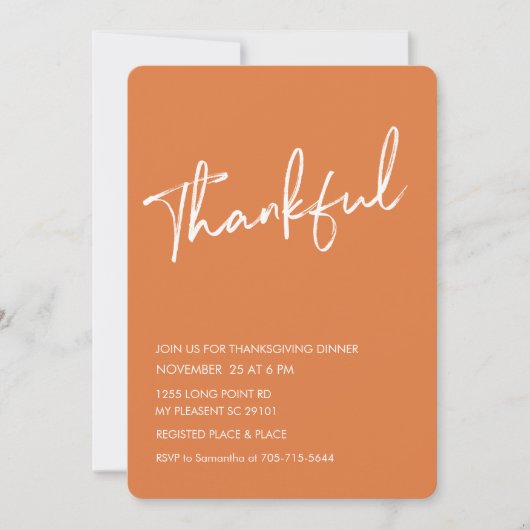 Rust Orange Zum Erntedank Einladung (Vorderseite)