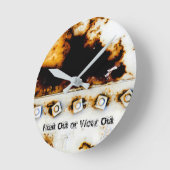 "Rust Out or Wear Out" Rust Art - Cool Fun Unique Runde Wanduhr (Winkel)