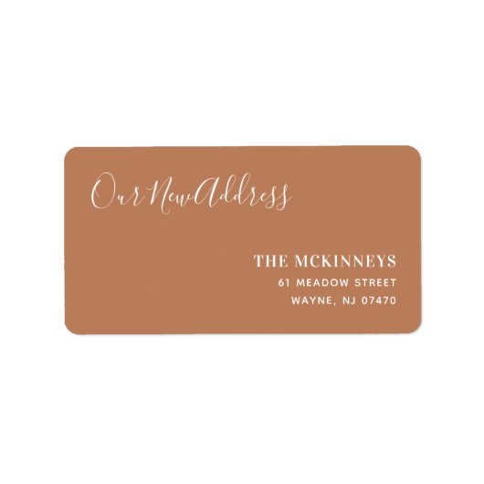 Rust Paint Swatch Neue Adresse Adressaufkleber (Vorne)