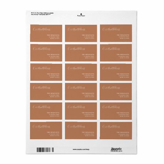 Rust Paint Swatch Neue Adresse Adressaufkleber (Vorne)