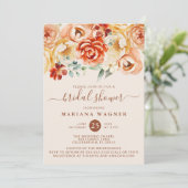 Rust Peach Beige Brautparty Einladung (Stehend Vorderseite)