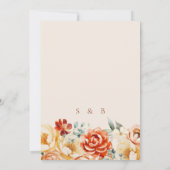 Rust Peach Beige Romantische Blumenhochzeit Einladung (Rückseite)