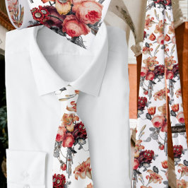 Rust Peach Vintag Floral Krawatte