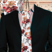 Rust Peach Vintag Floral Krawatte