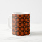Rust Red Black Buffalo Heart Plaid Kaffeetasse (Vorderseite Links)