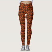 Rust Red Black Buffalo Heart Plaid Leggings (Vorderseite)