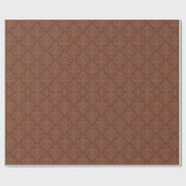 Rust Red Brown Damask Pattern Geschenkpapier (Flach)