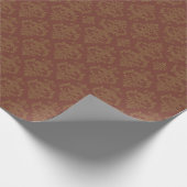 Rust Red Brown Damask Pattern Geschenkpapier (Ecke)