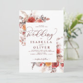 Rust Red Burnt Orange BohoTerracotta Wedding Invit Einladung (Stehend Vorderseite)