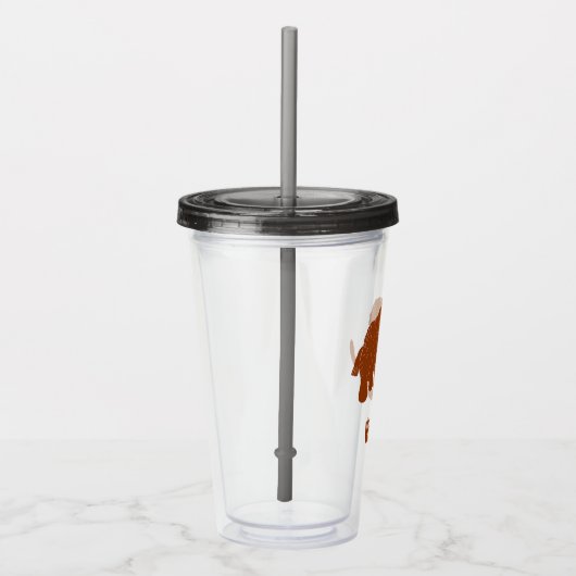 Rust Red Cartoon Wooly Mammoth Personalisiert Acryltrinkbecher (Rechts)