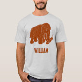 Rust Red Cartoon Wooly Mammoth Personalisiert T-Shirt (Vorderseite)