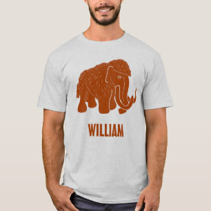 Rust Red Cartoon Wooly Mammoth Personalisiert T-Shirt