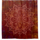 Rust Red Mandala Gold Glam Moderner Chic Duschvorhang (Vorderseite)