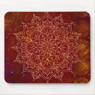 Rust Red Mandala Gold Glam Moderner Chic Mousepad