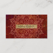 Rust Red Mandala Gold Glam Moderner Chic Visitenkarte (Vorderseite)