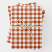 Rust Red Plaid Gingham Geschenkpapier Set (Beispiel)