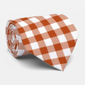 Rust Red Plaid Gingham Neck Tie Krawatte (Gerollt)