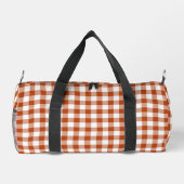 Rust Red Plaid Gingham Personalized Duffle Bag (Rückseite)