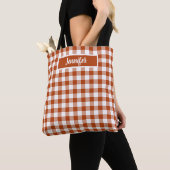 Rust Red Plaid Gingham Personalized Tasche (Von Nahem)