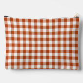 Rust Red Plaid Gingham Personalized Zubehörtasche (Rückseite)