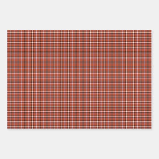 Rust Red Plaid Retro Color Geschenkpapier Set (Vorderseite)