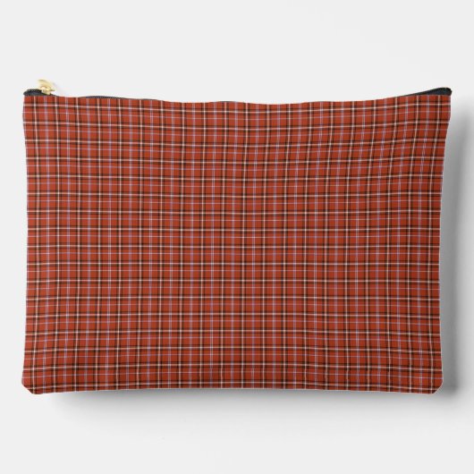 Rust Red Plaid Retro Color Zubehörtasche (Vorderseite)