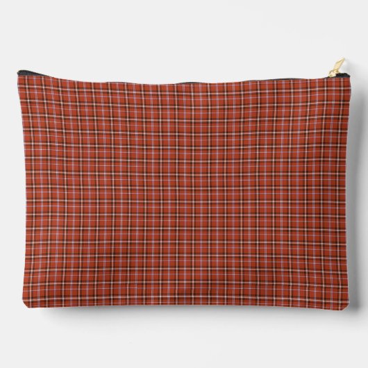 Rust Red Plaid Retro Color Zubehörtasche (Rückseite)
