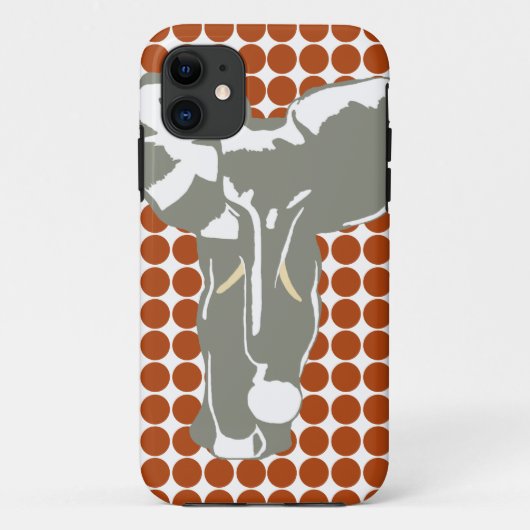 Rust Red Safari Dot mit Pop Art Elephant Case-Mate iPhone Hülle (Rückseite)