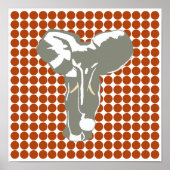 Rust Red Safari Dot mit Pop Art Elephant Poster (Vorne)