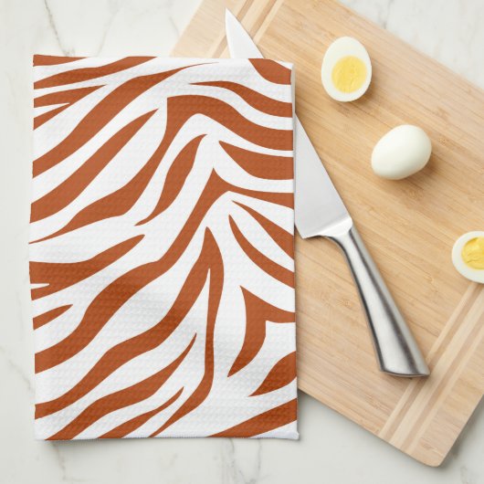 Rust Red Safari Zebra Geschirrtuch (Viertel Falte)