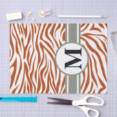 Rust Red Safari Zebra mit Monogramm Seidenpapier (Handwerk)