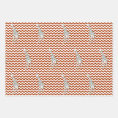 Rust Red Safari Zickzack mit Pop Art Giraffe Geschenkpapier Set (Vorderseite)