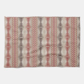 Rust Red Taupe Beige Dark Brown Tribal Art Geschirrtuch (Horizontal)