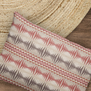 Rust Red Taupe Beige Dark Brown Tribal Art Kissenbezug