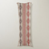 Rust Red Taupe Beige Dark Brown Tribal Art Seitenschläferkissen (Vorderseite Vertikal)