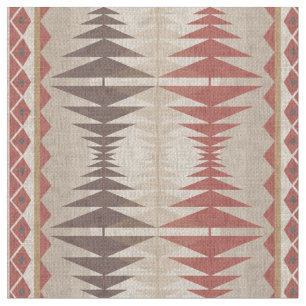 Rust Red Taupe Beige Dark Brown Tribal Art Stoff