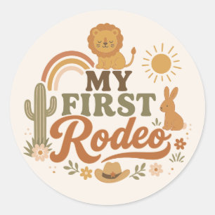 Rust Rodeo Erster Geburtstag Aufkleber   Neutral B