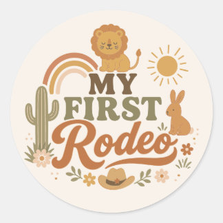 Rust Rodeo Erster Geburtstag Aufkleber | Neutral B