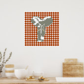 Rust Safari Dot mit Pop Art Elephant Poster (Küche)