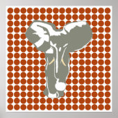Rust Safari Dot mit Pop Art Elephant Poster (Vorne)