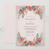 Rust-Schiefer-Gemalte Hochzeit Einladung (Vorne/Hinten)