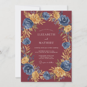 Rust-Schiefer-Ranunculus-Eukalyptus-Hochzeit Einladung