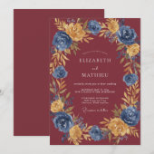 Rust-Schiefer-Ranunculus-Eukalyptus-Hochzeit Einladung (Vorne/Hinten)