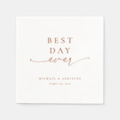 Rust Simple Best Day Ever Calligraphy Wedding Serviette (Vorderseite)
