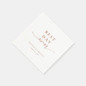 Rust Simple Best Day Ever Calligraphy Wedding Serviette (Ecke)