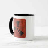 RUST Symbol Black auf Dirty Red Tasse (Vorderseite Links)