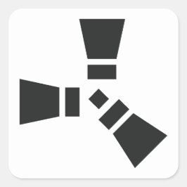 RUST Symbol Black auf Weiß Quadratischer Aufkleber